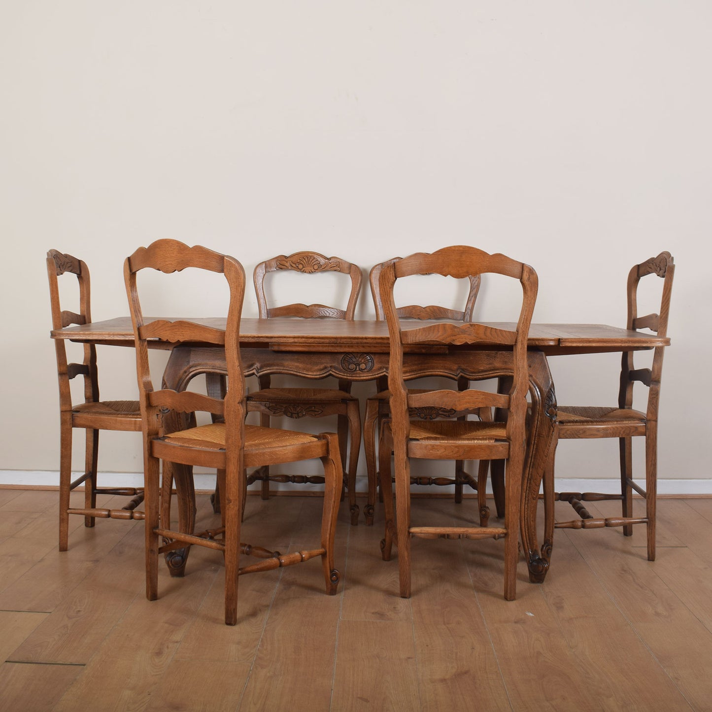 French Table and Six Chairs.