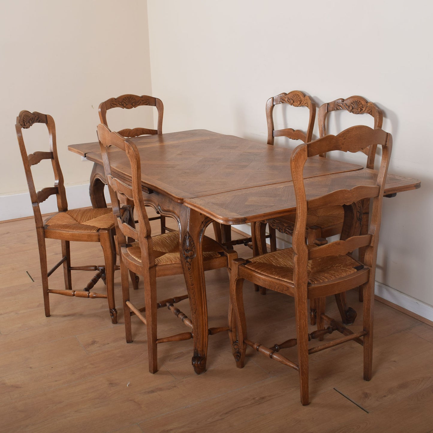 French Table and Six Chairs.