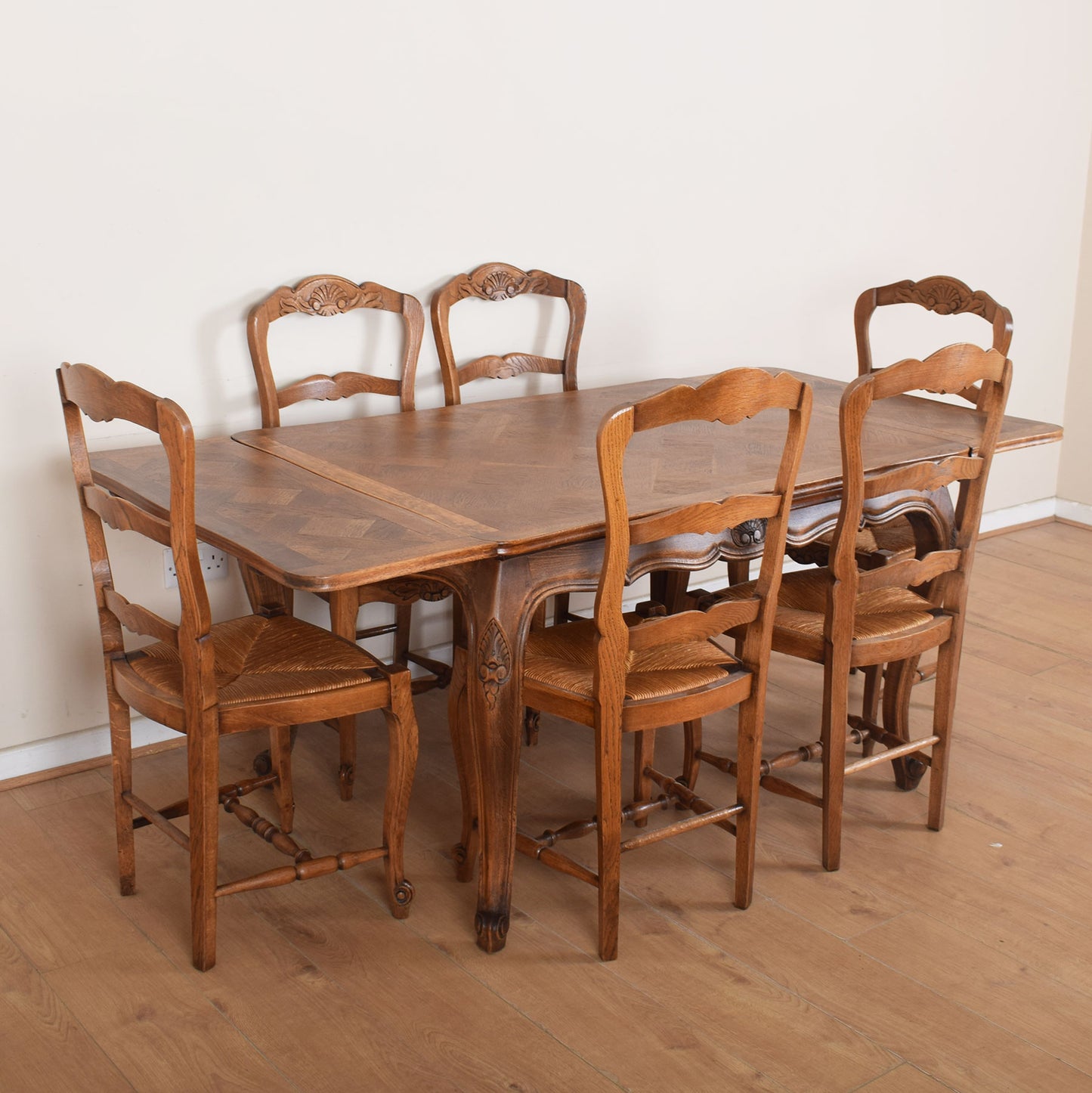 French Table and Six Chairs.
