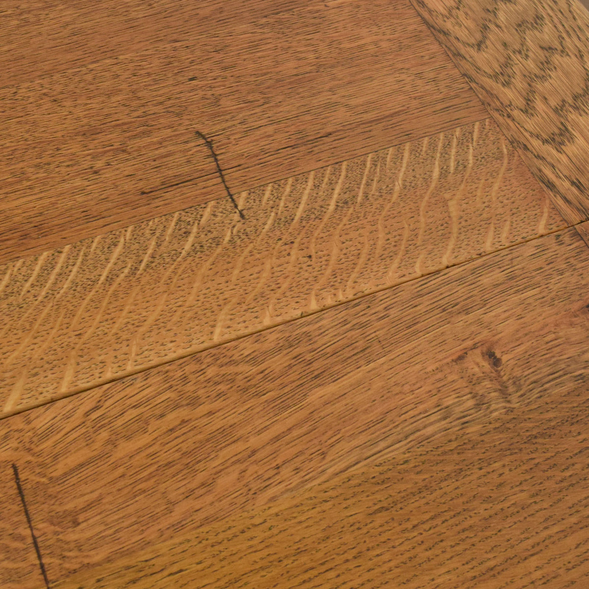 Carved Oak Draw Leaf Table and Four Chairs