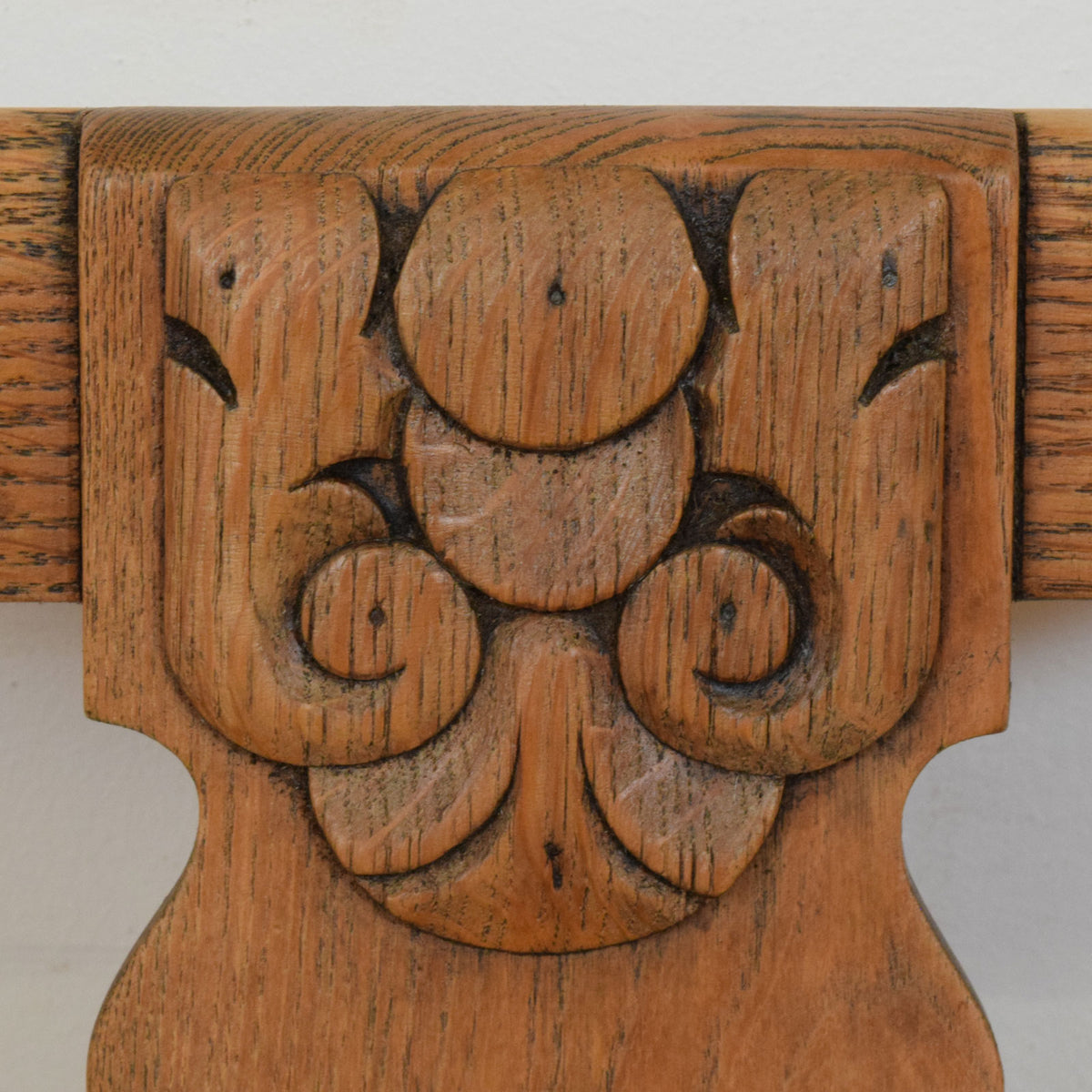 Carved Oak Draw Leaf Table and Four Chairs
