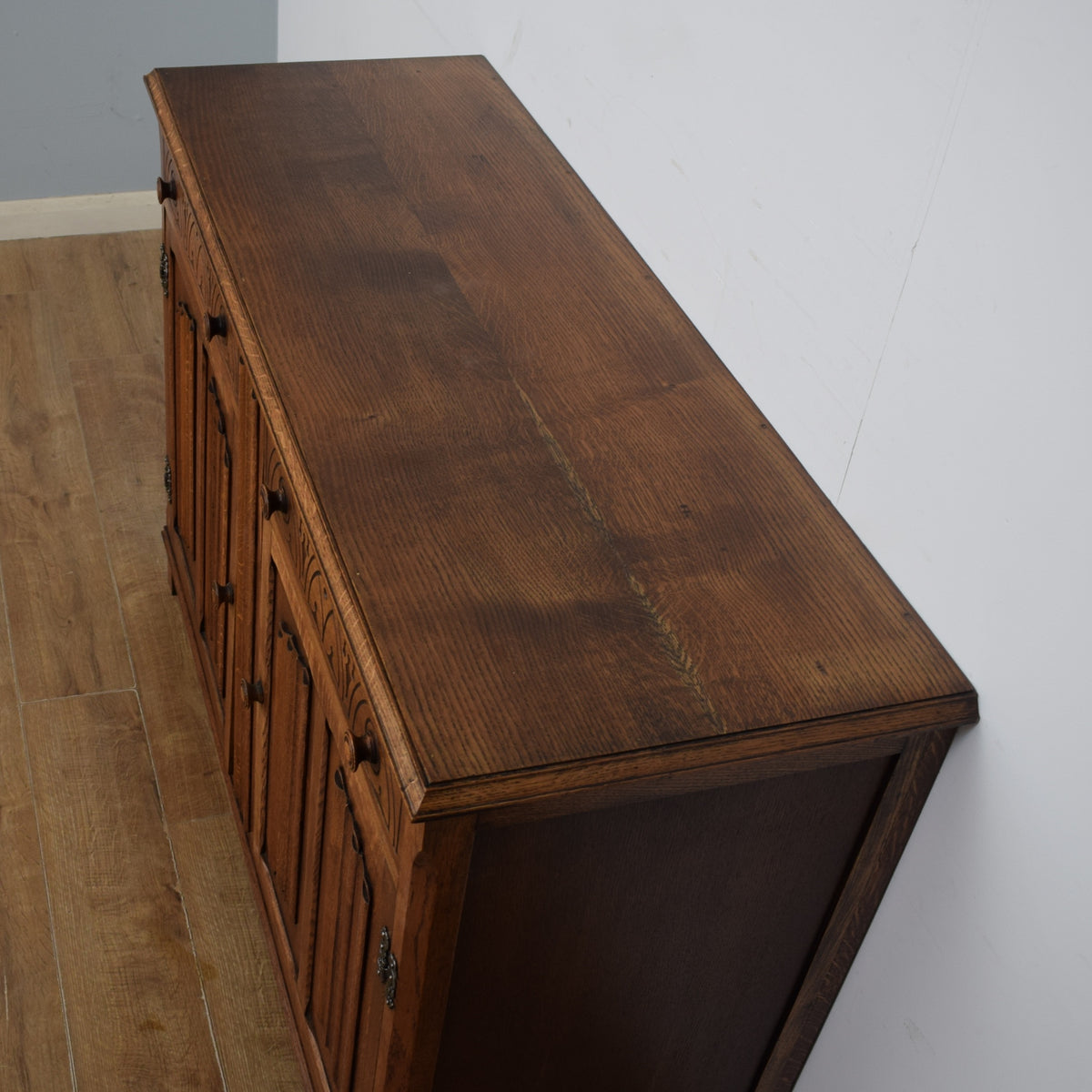 Restored Oak Linenfold Sideboard