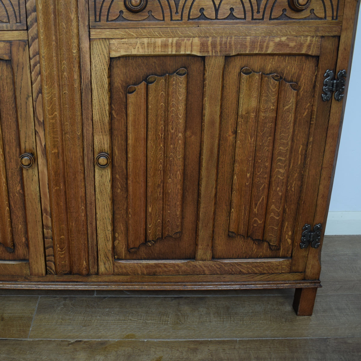 Restored Oak Linenfold Sideboard