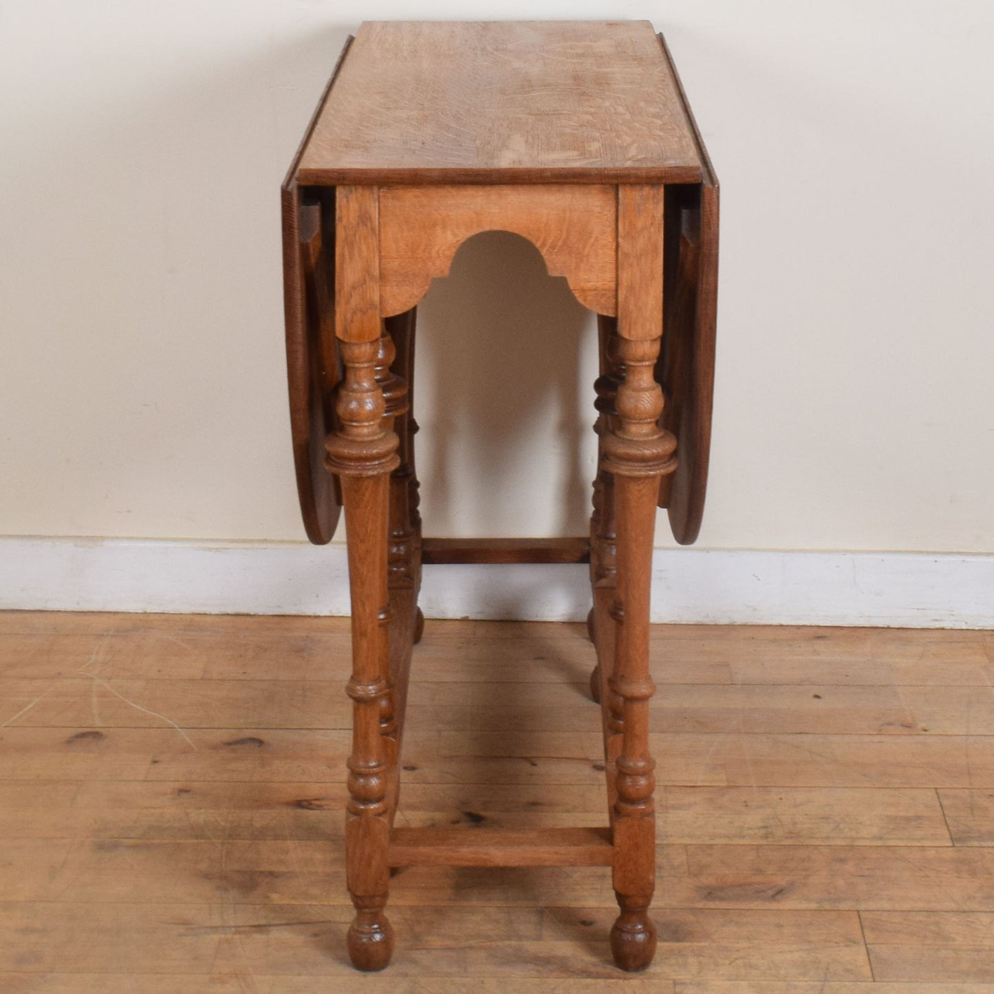 Carved Oak Drop Leaf Table