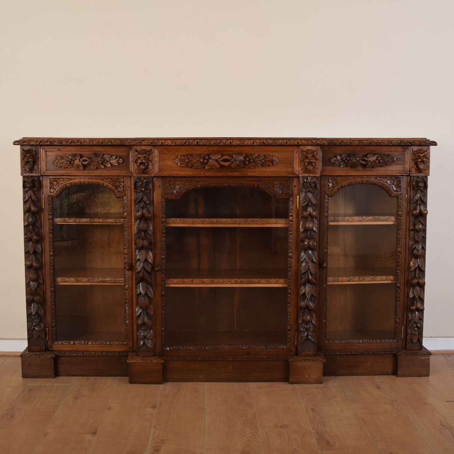 Large Carved Display Cabinet