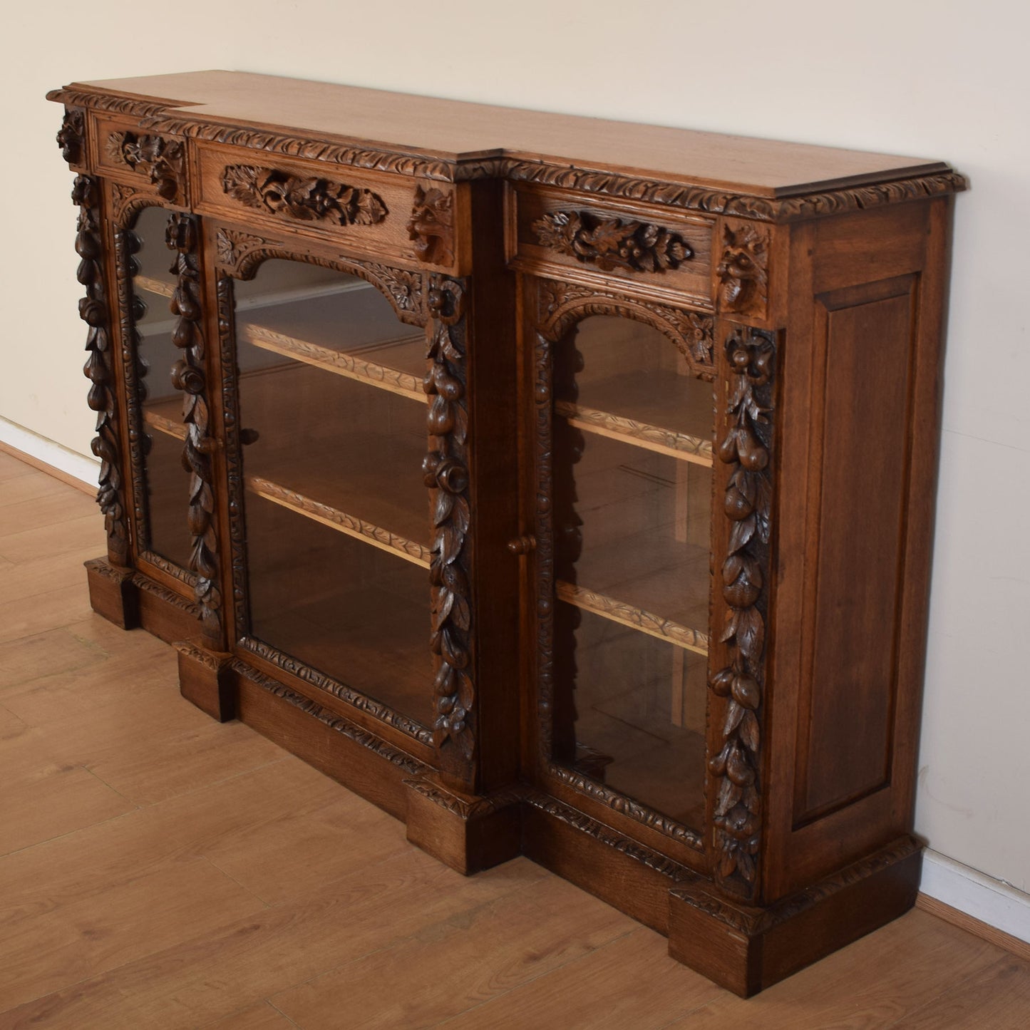 Large Carved Display Cabinet