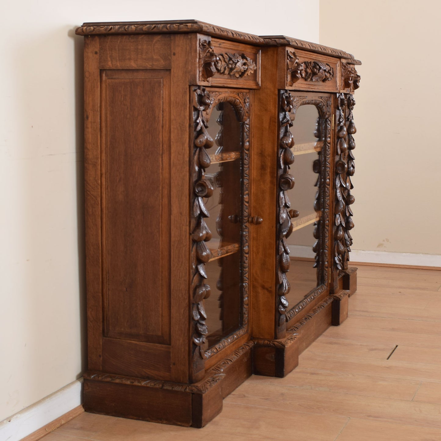 Large Carved Display Cabinet