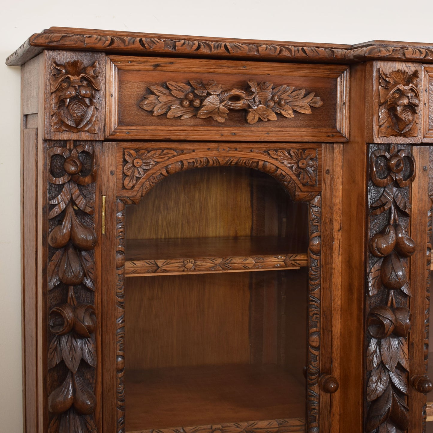Large Carved Display Cabinet