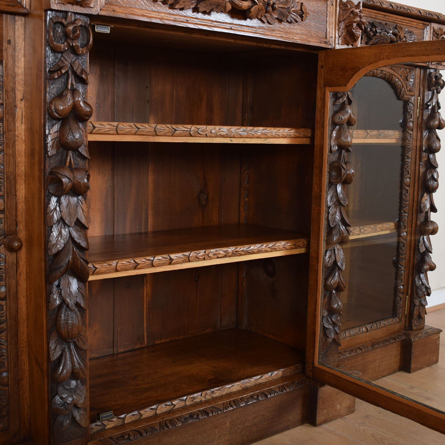 Large Carved Display Cabinet