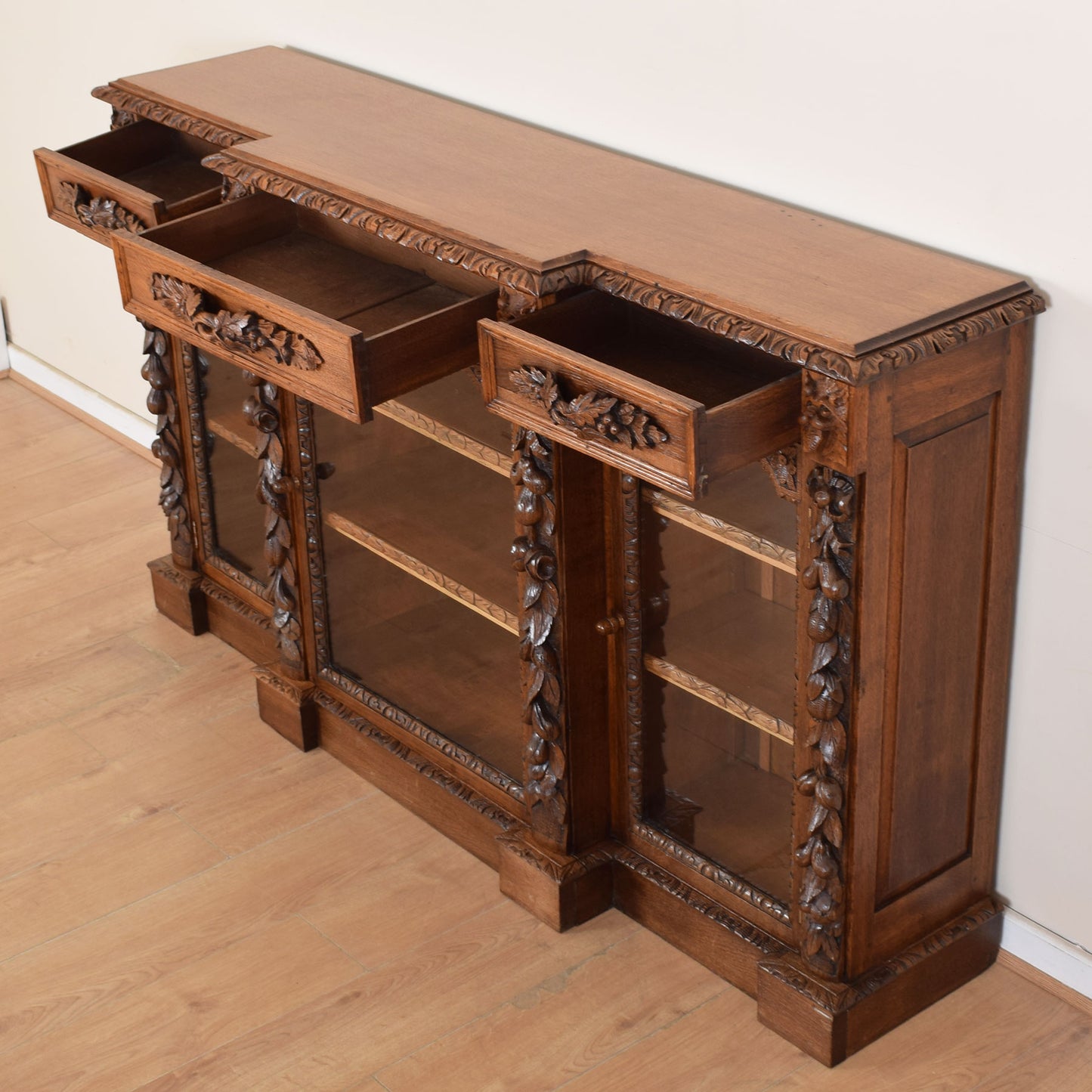 Large Carved Display Cabinet