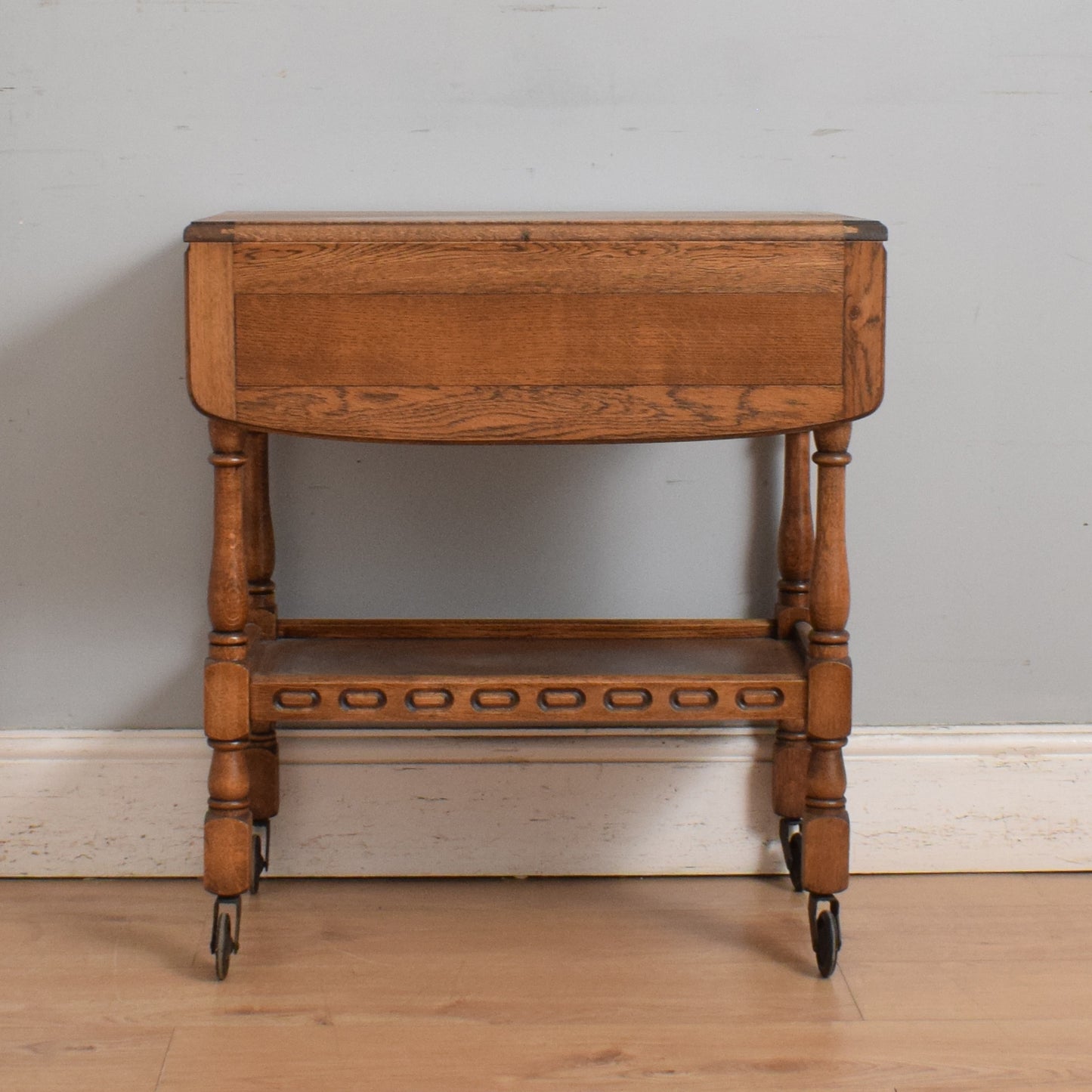 Restored Oak Drop-Leaf Trolley