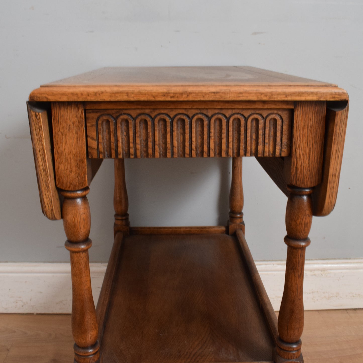 Restored Oak Drop-Leaf Trolley