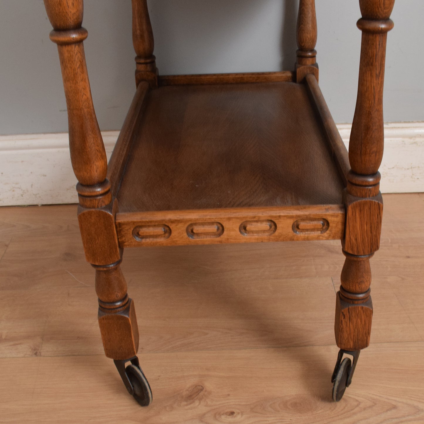 Restored Oak Drop-Leaf Trolley