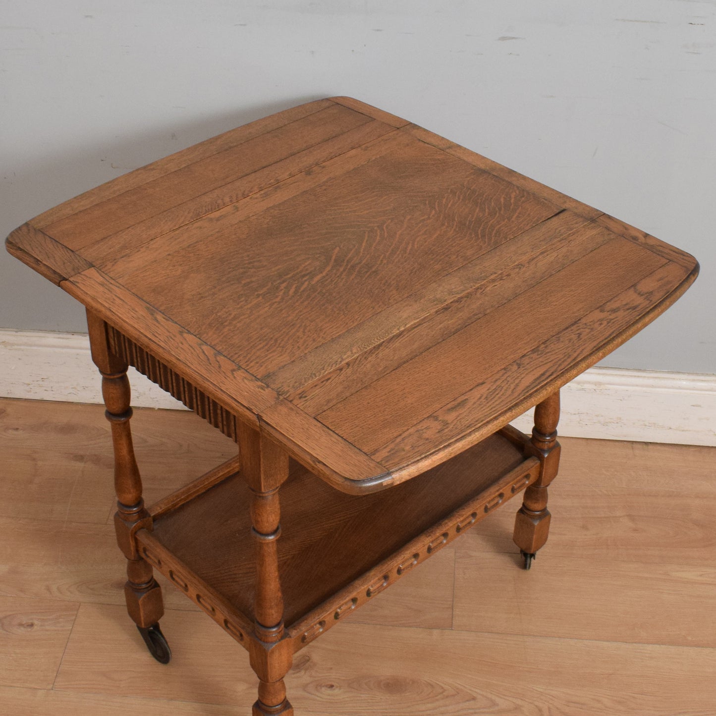 Restored Oak Drop-Leaf Trolley