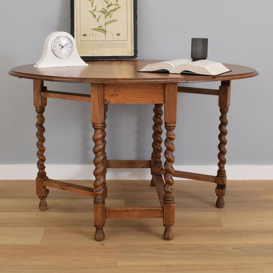 Barley-Twist Drop Leaf Table