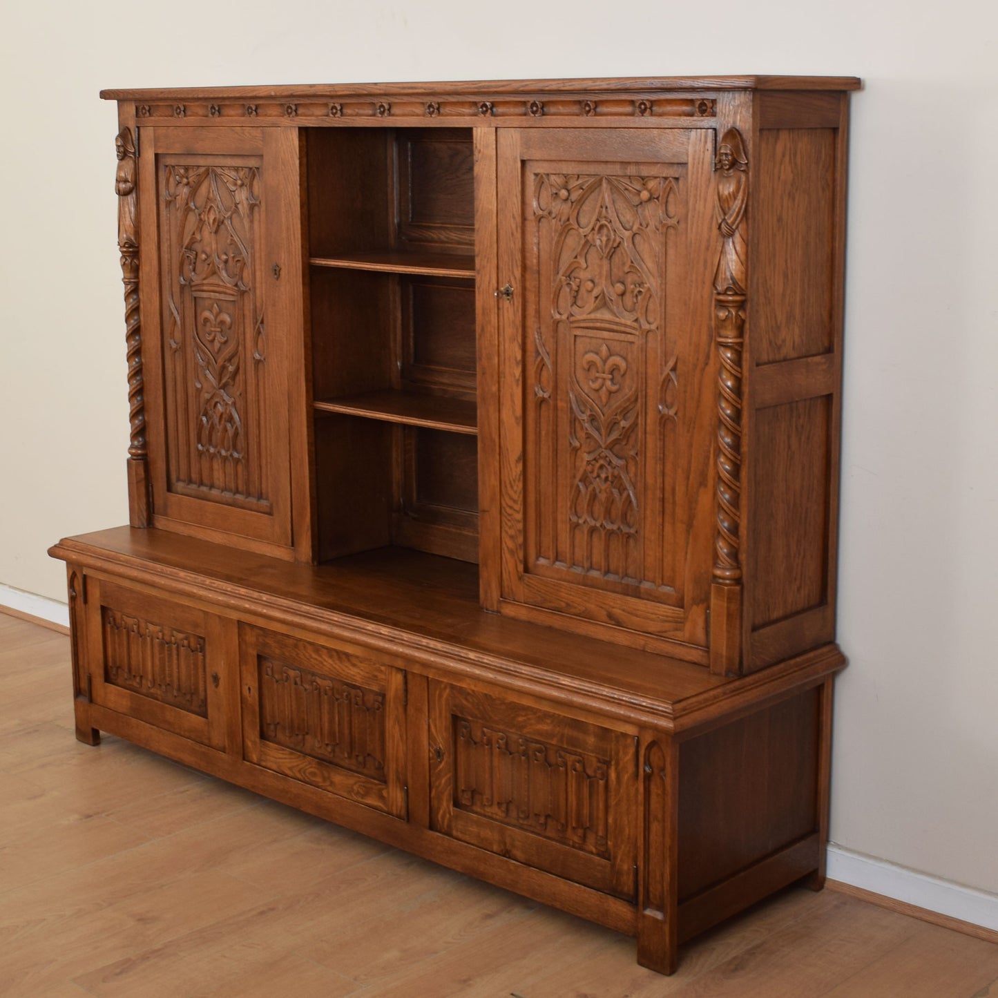 Large Carved Oak Dresser