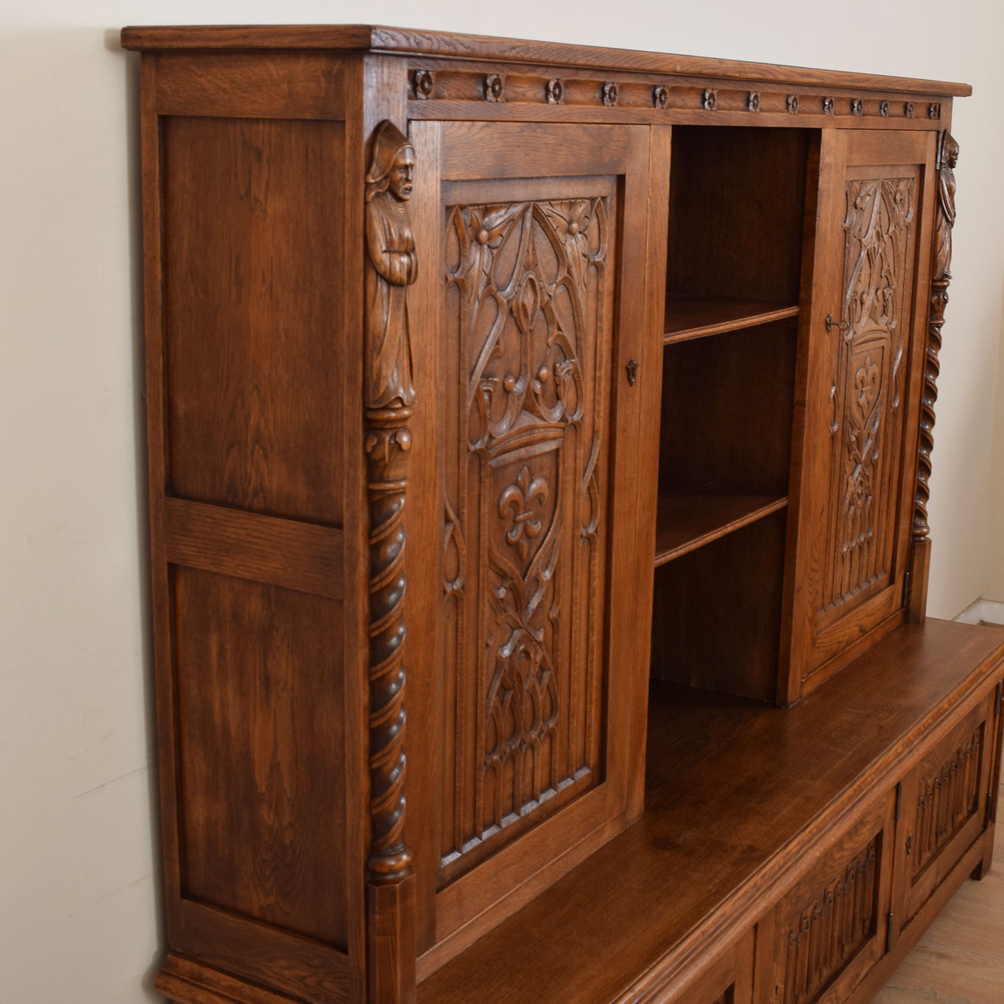 Large Carved Oak Dresser
