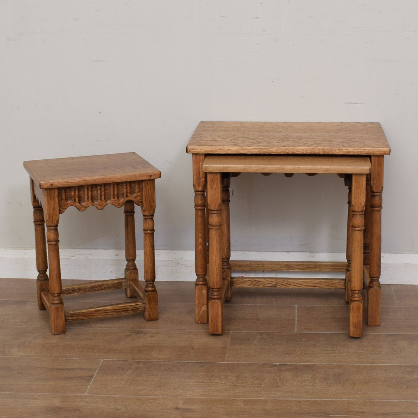 Restored Oak Nest Of Tables