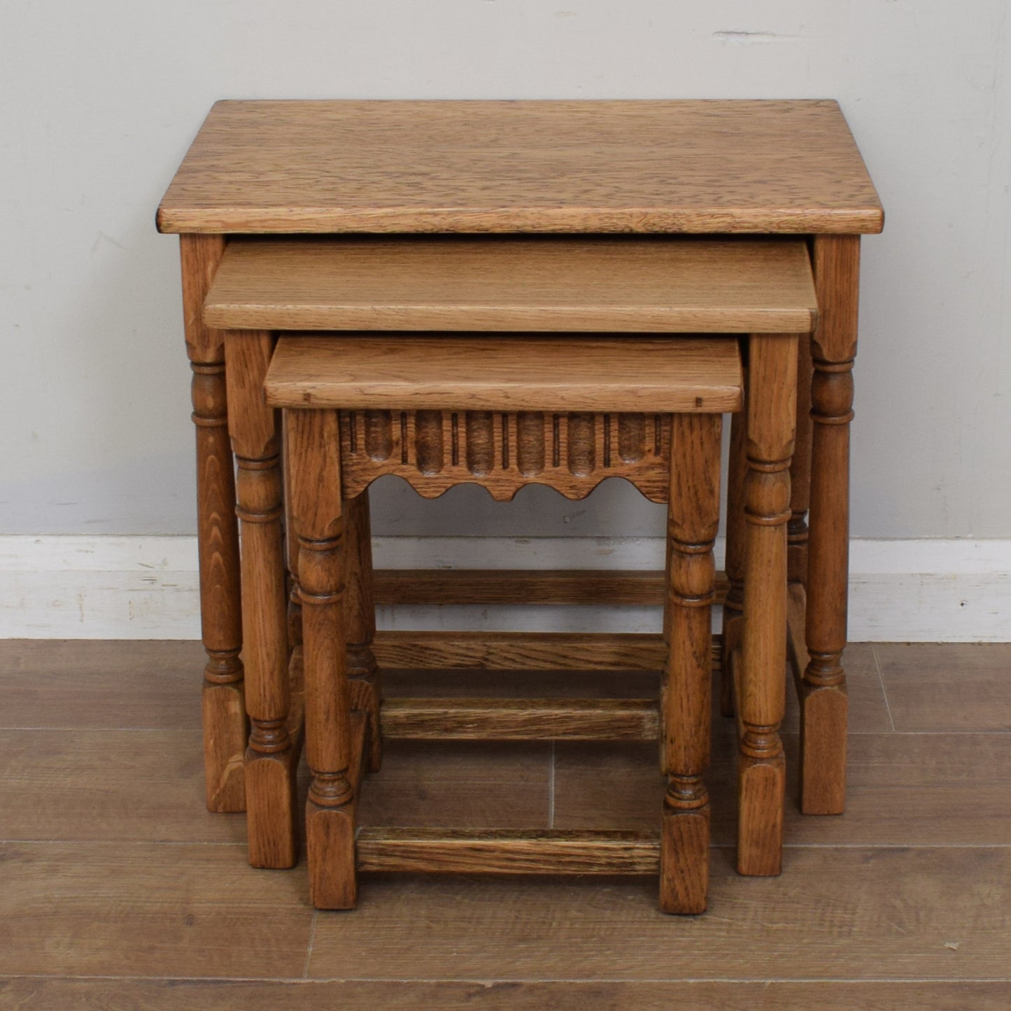 Restored Oak Nest Of Tables