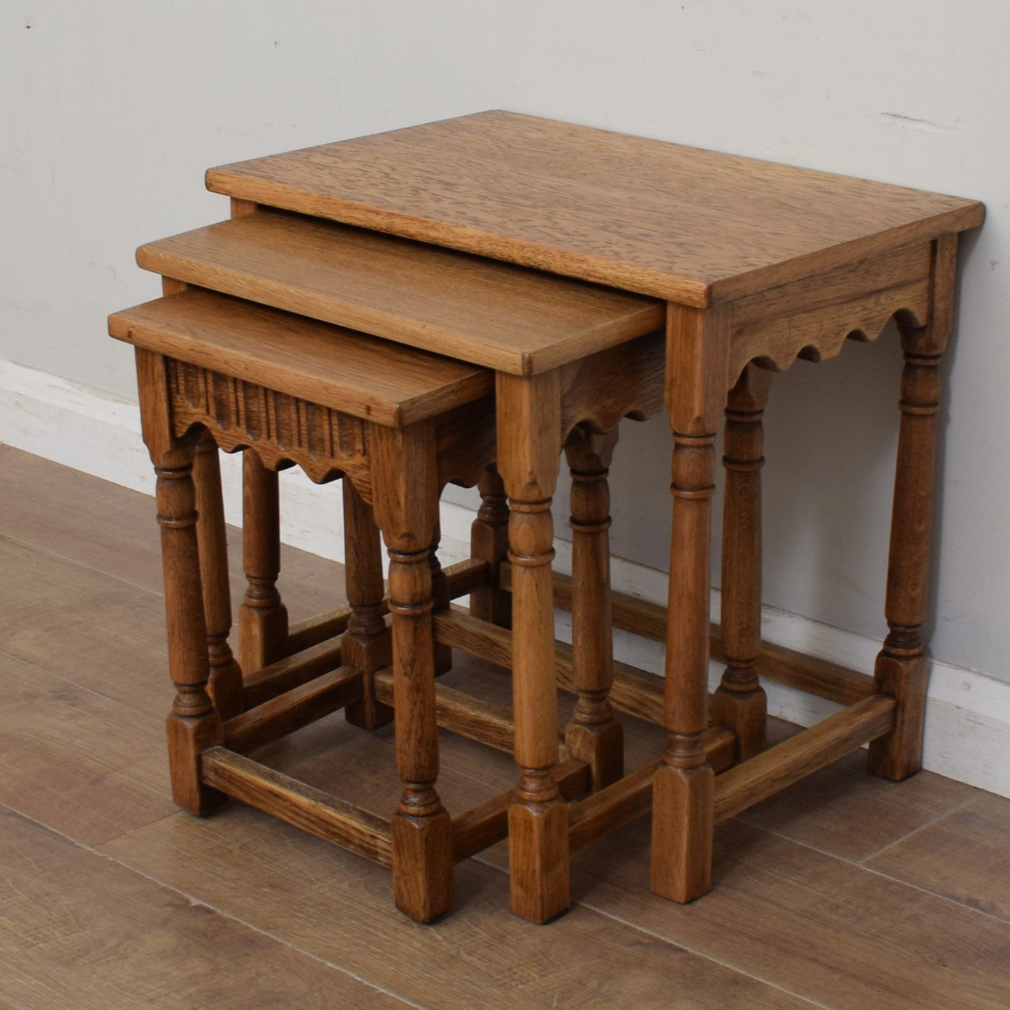 Restored Oak Nest Of Tables