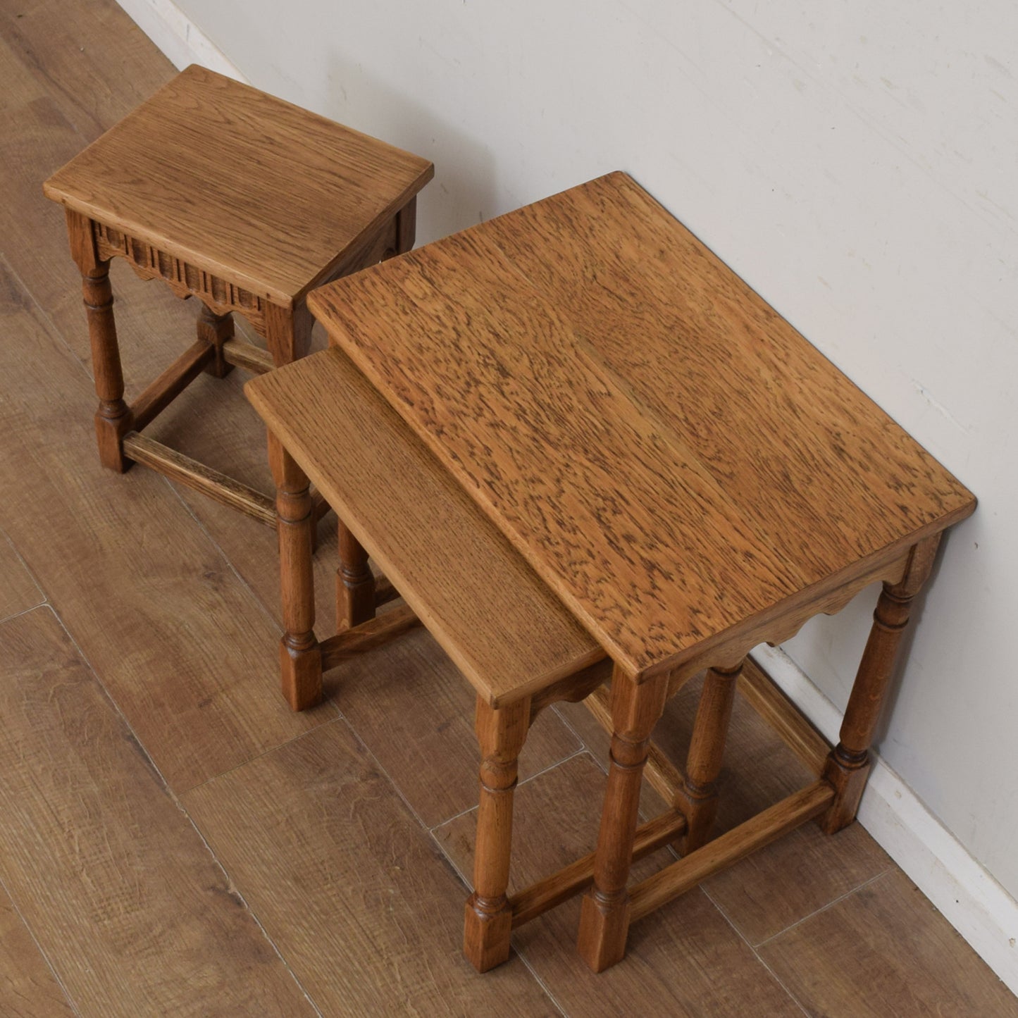 Restored Oak Nest Of Tables