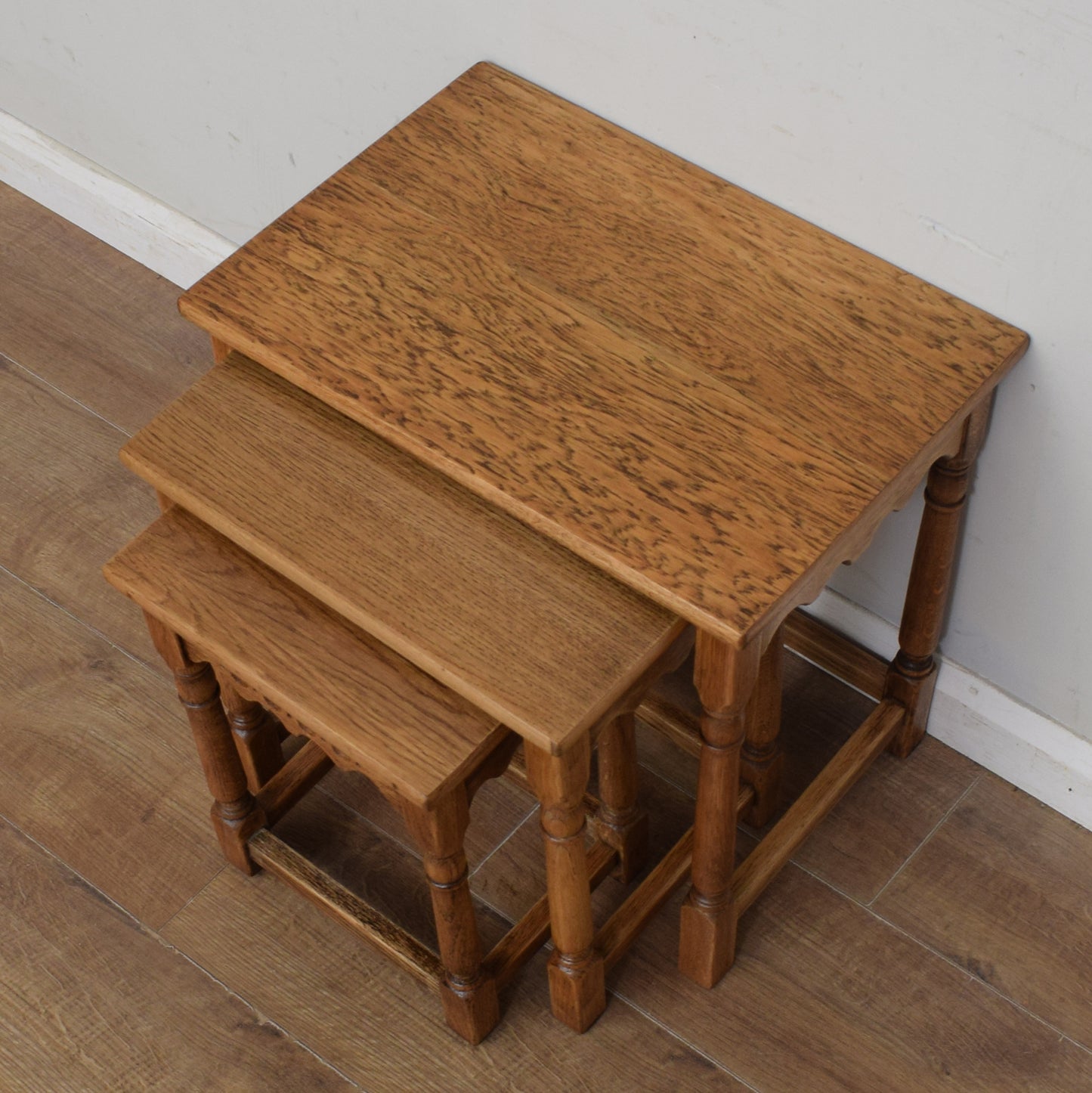 Restored Oak Nest Of Tables