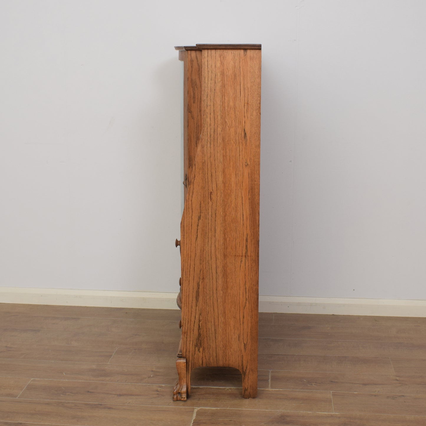 Oak Bureau Display Cabinet