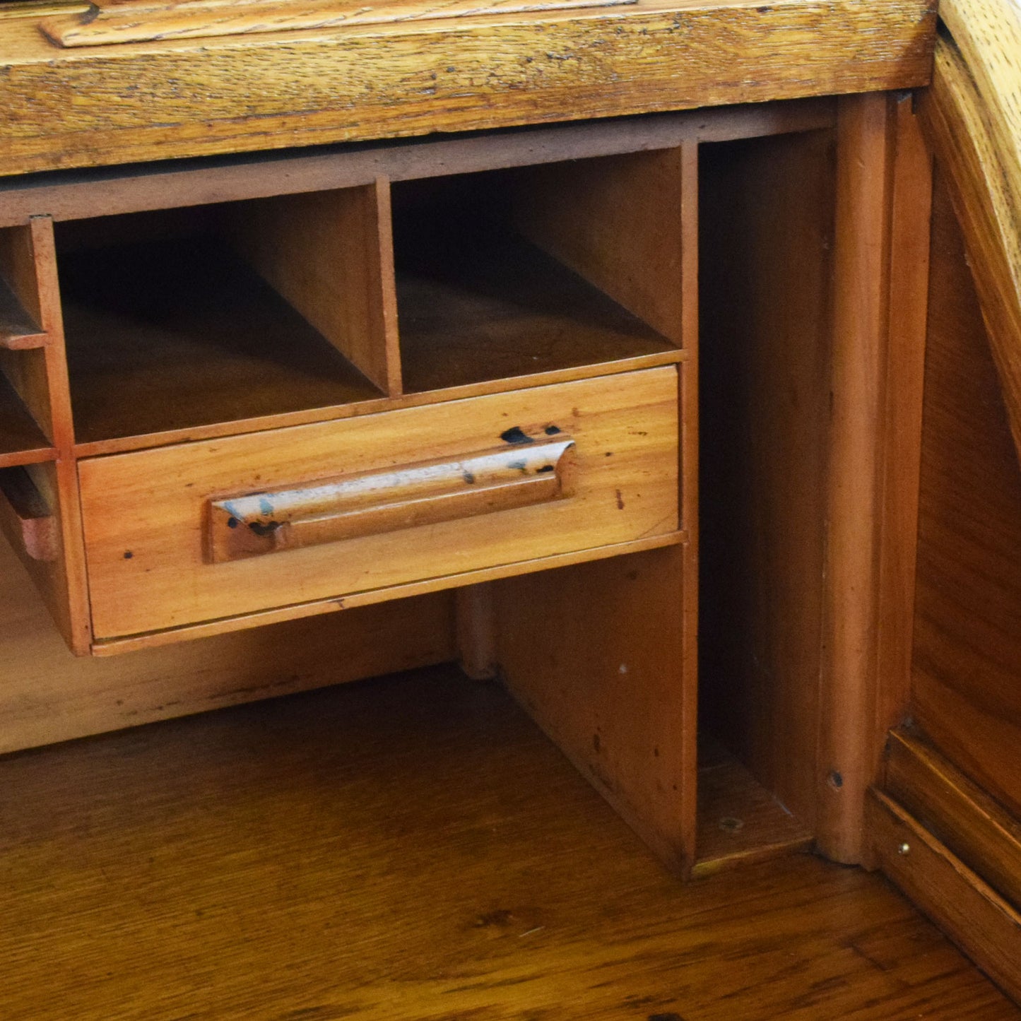 Restored Oak Roll-Top Desk