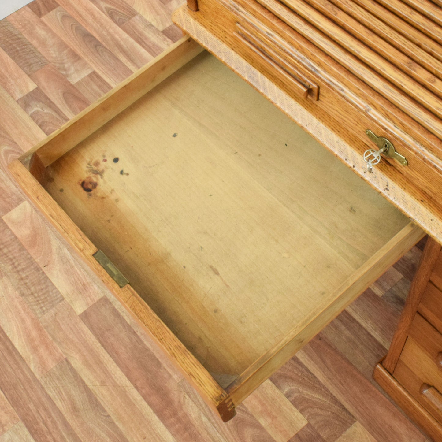 Restored Oak Roll-Top Desk