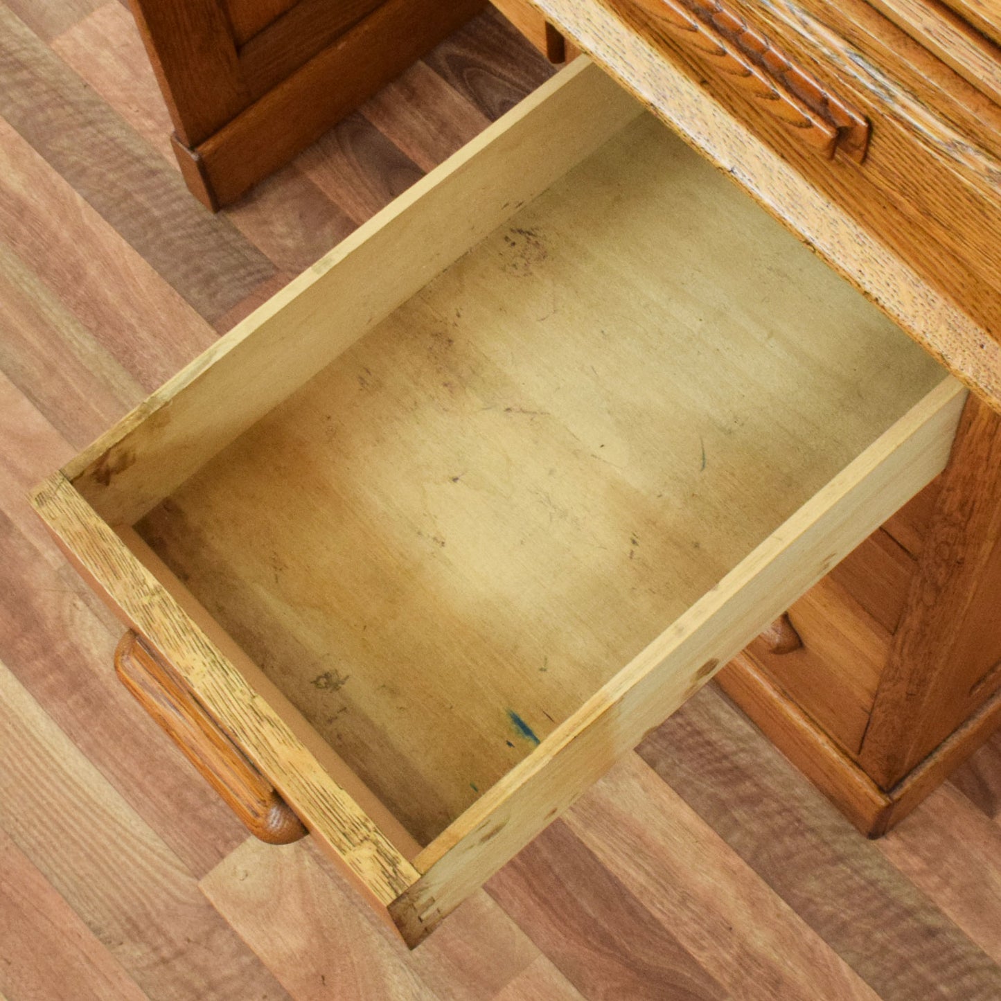 Restored Oak Roll-Top Desk