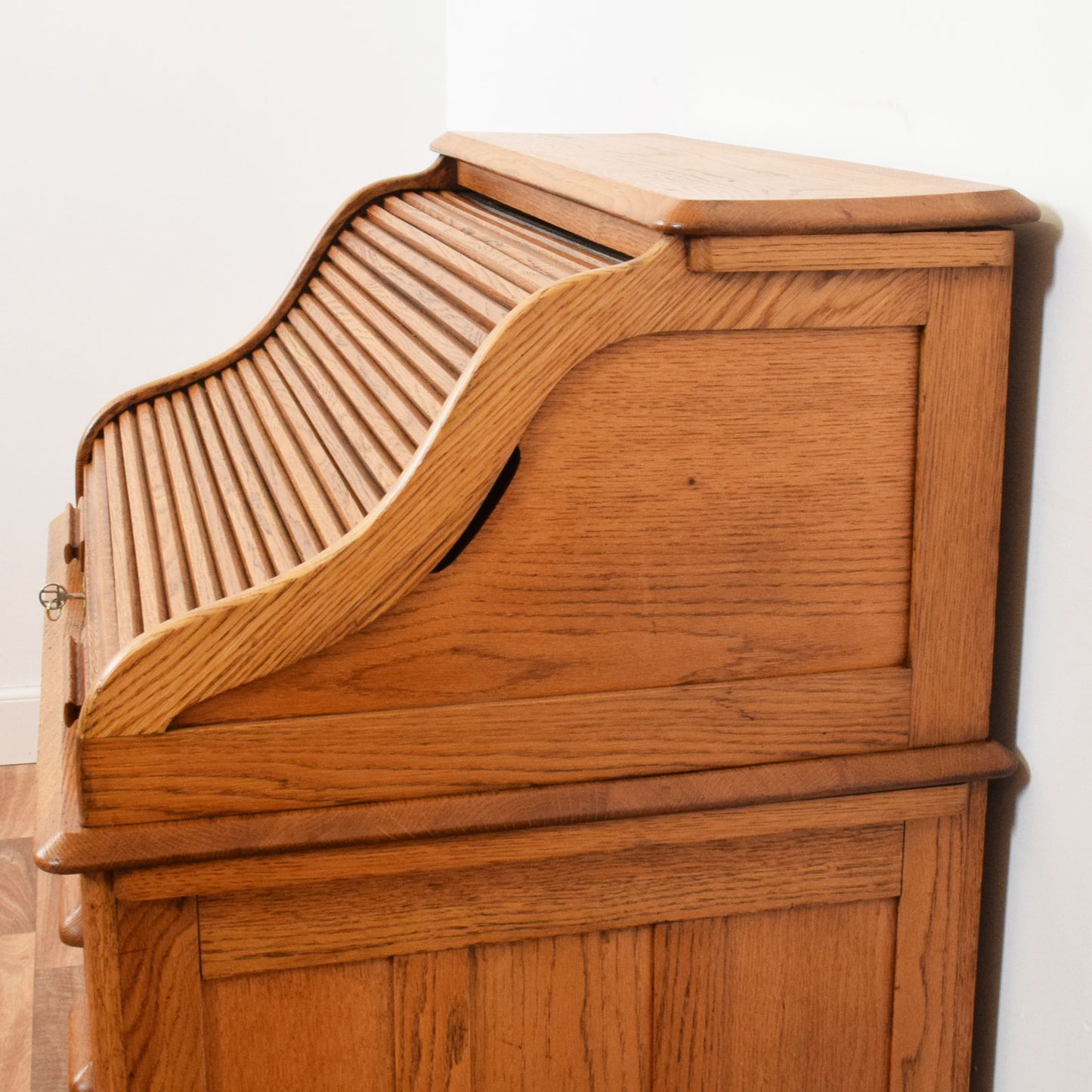 Restored Oak Roll-Top Desk