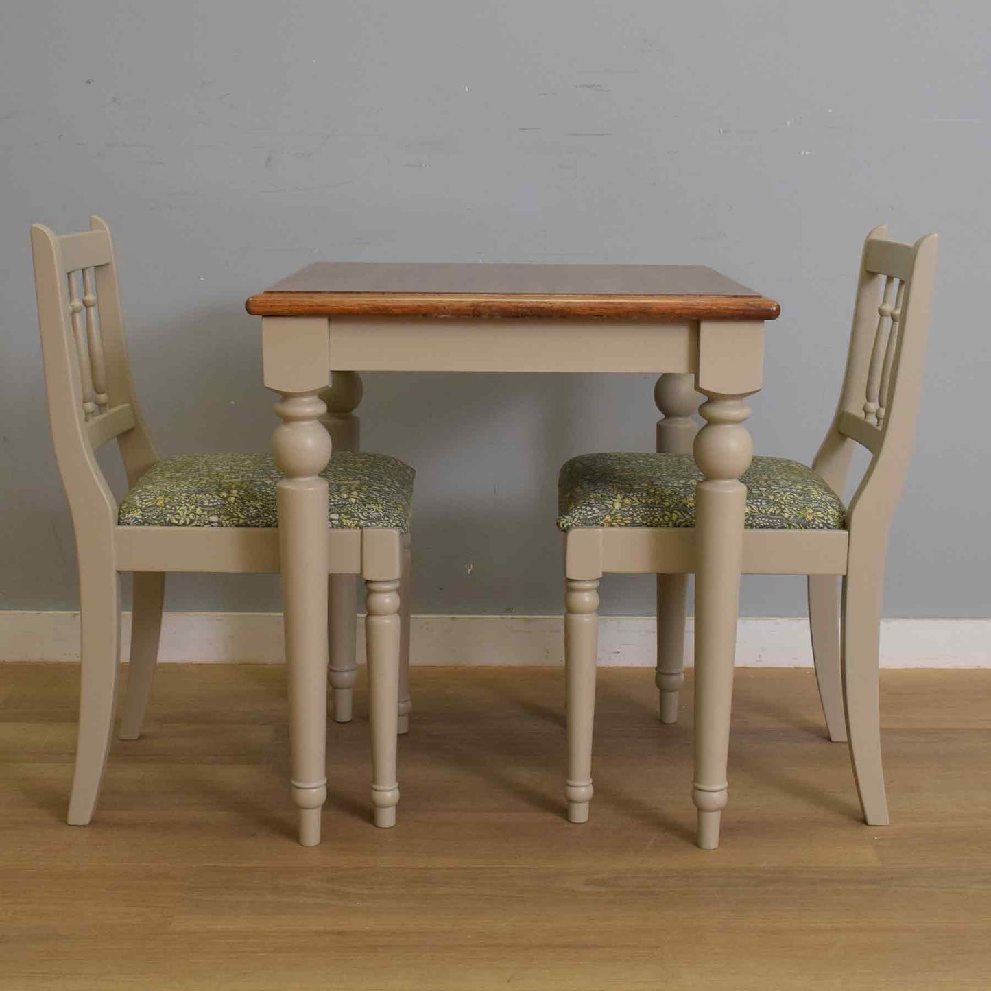 Painted Oak Table and Two Chairs