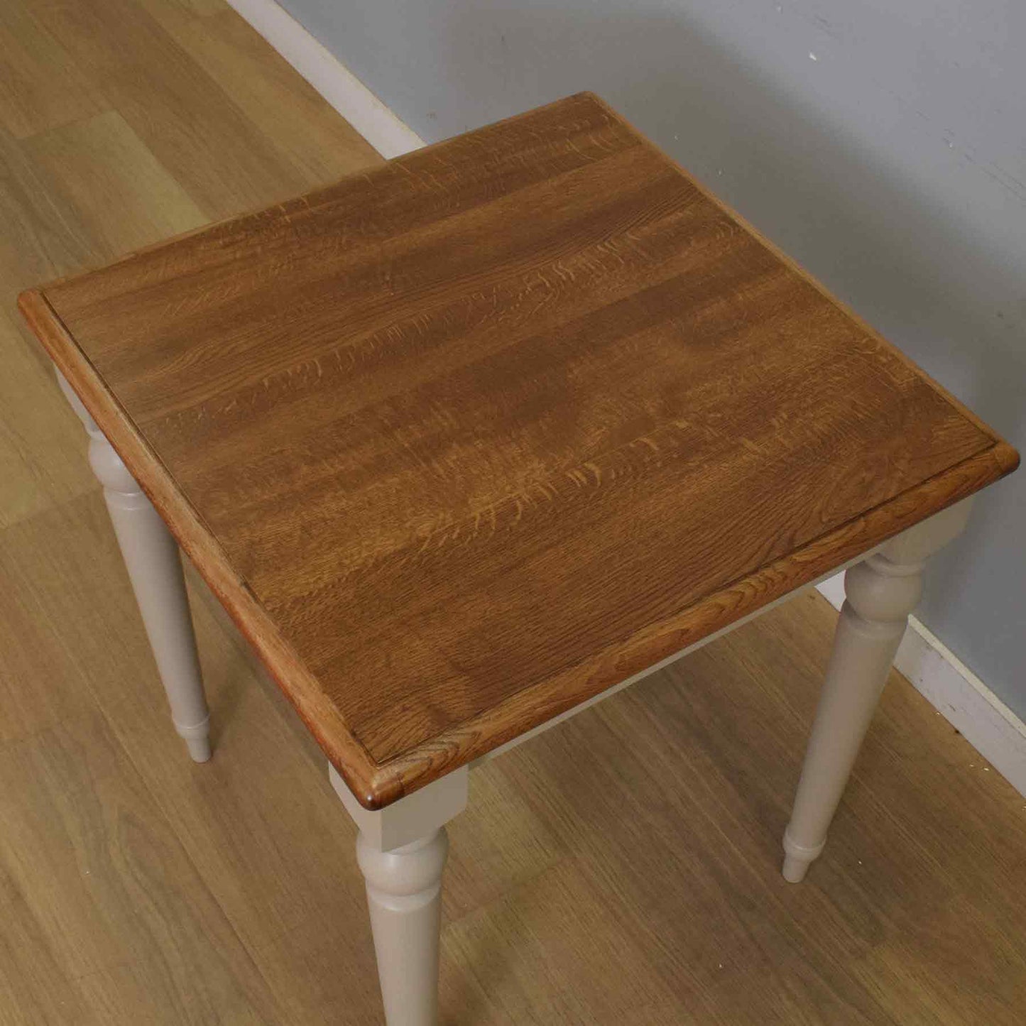 Painted Oak Table and Two Chairs