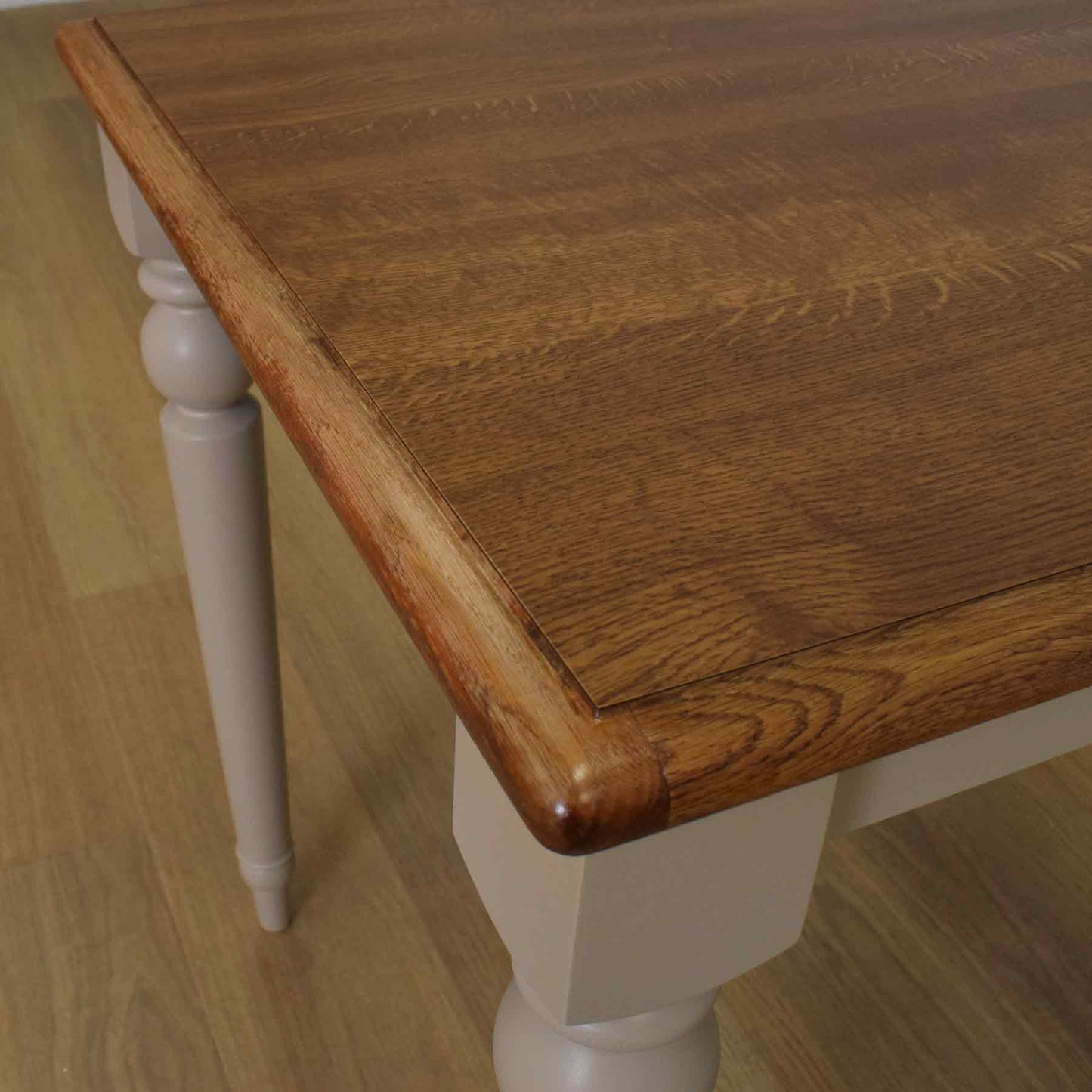 Painted Oak Table and Two Chairs