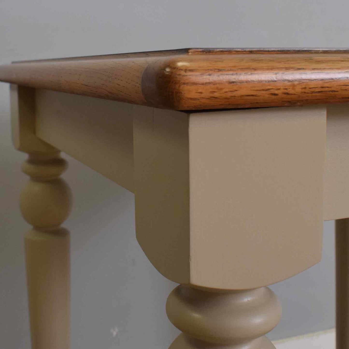 Painted Oak Table and Two Chairs