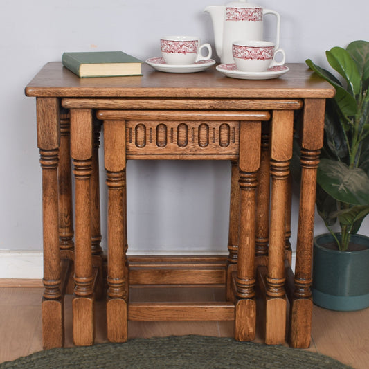 Oak Nest of Three Tables