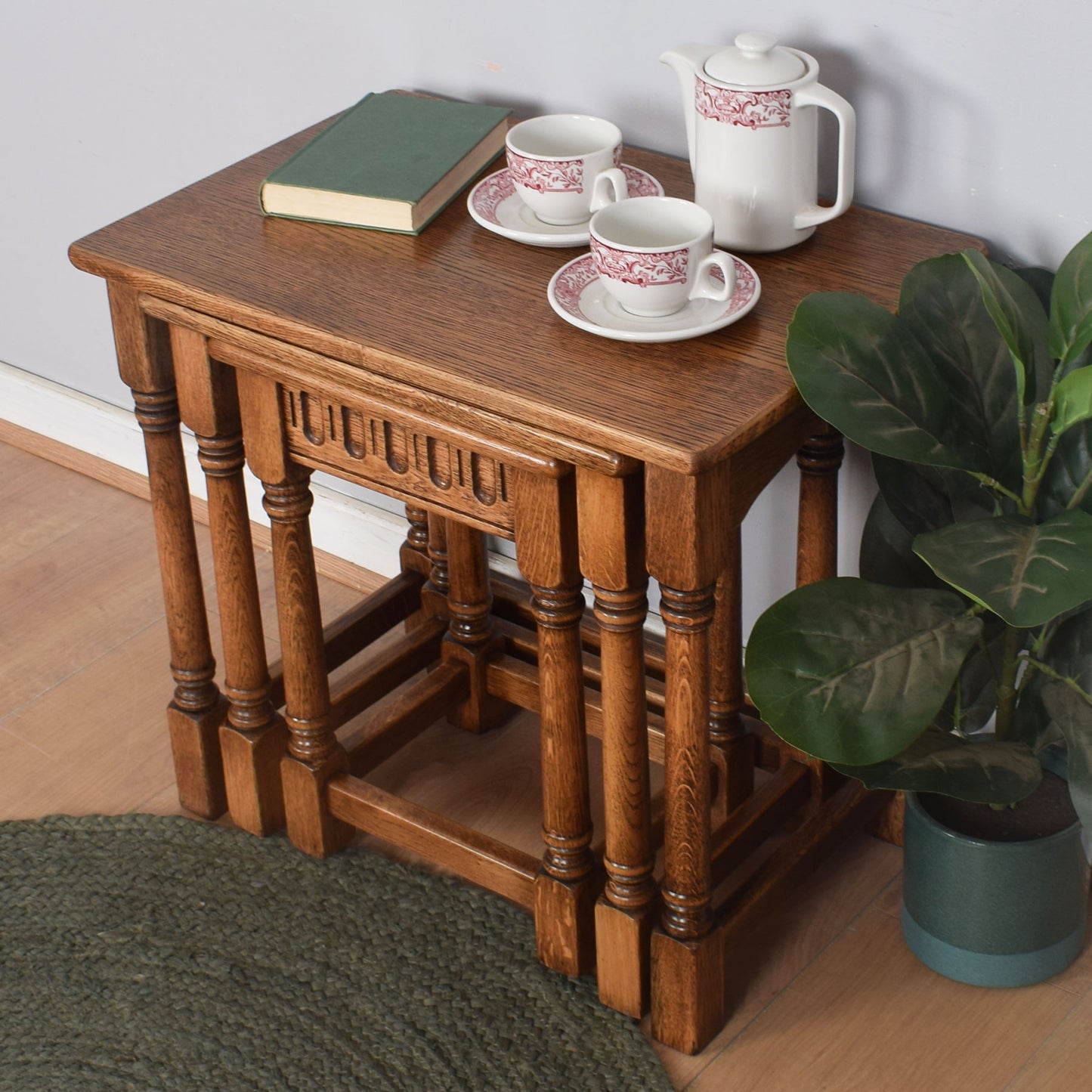 Oak Nest of Three Tables