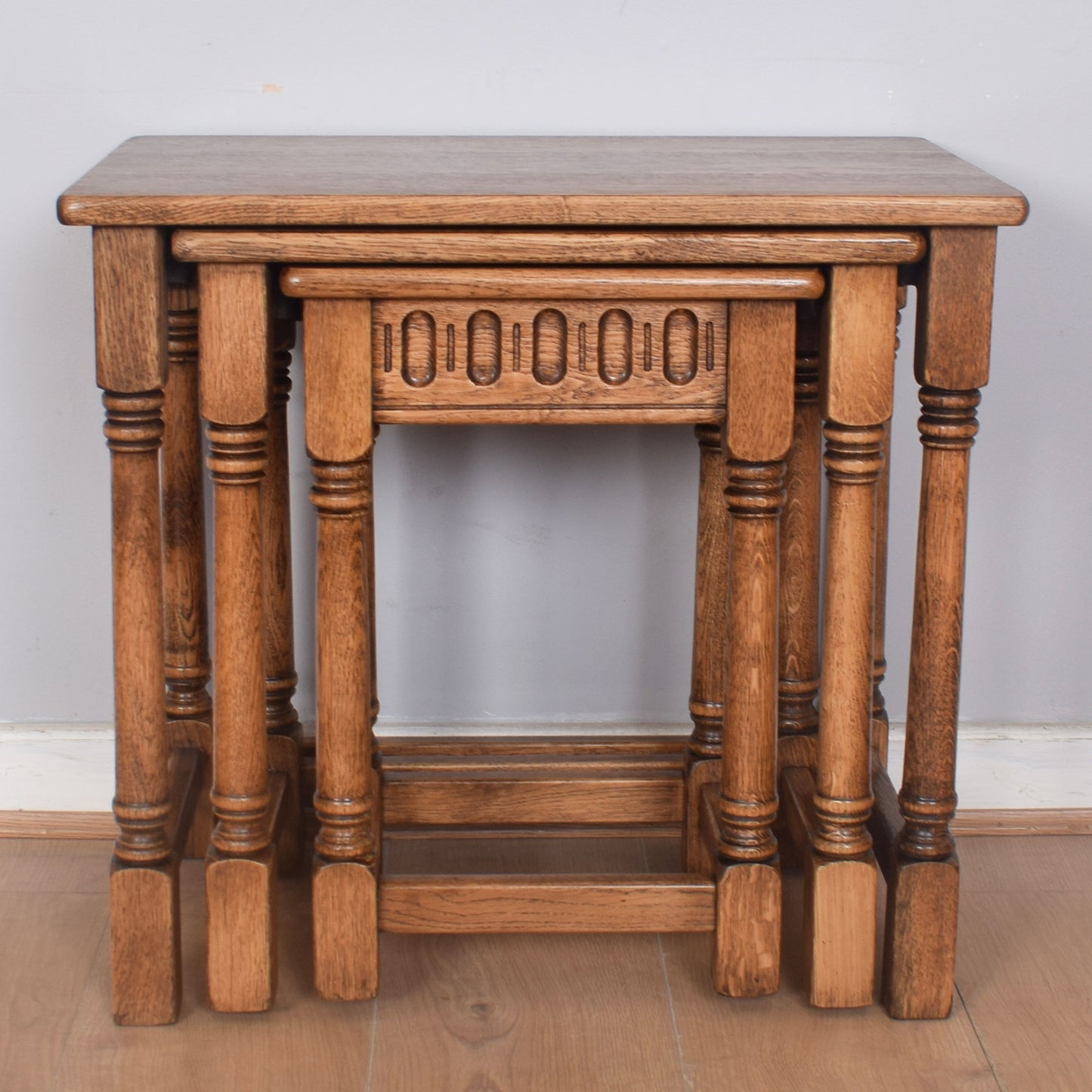 Oak Nest of Three Tables