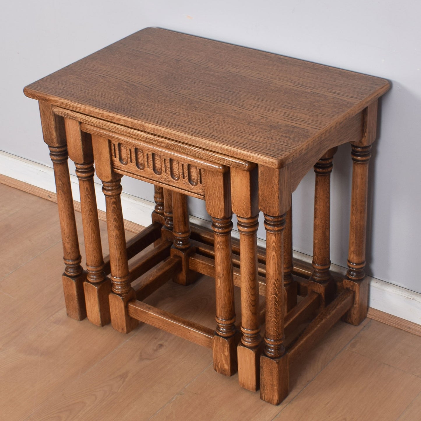 Oak Nest of Three Tables