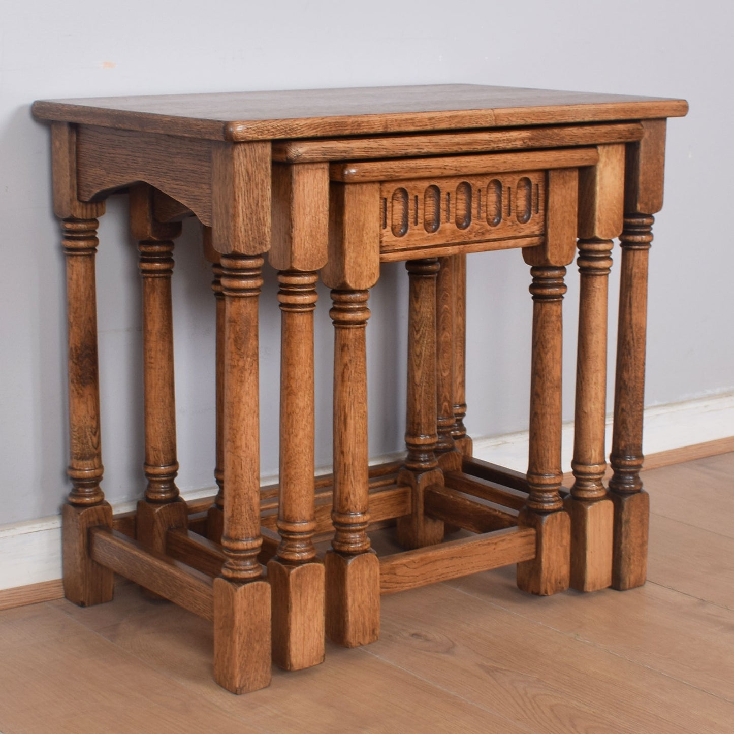 Oak Nest of Three Tables