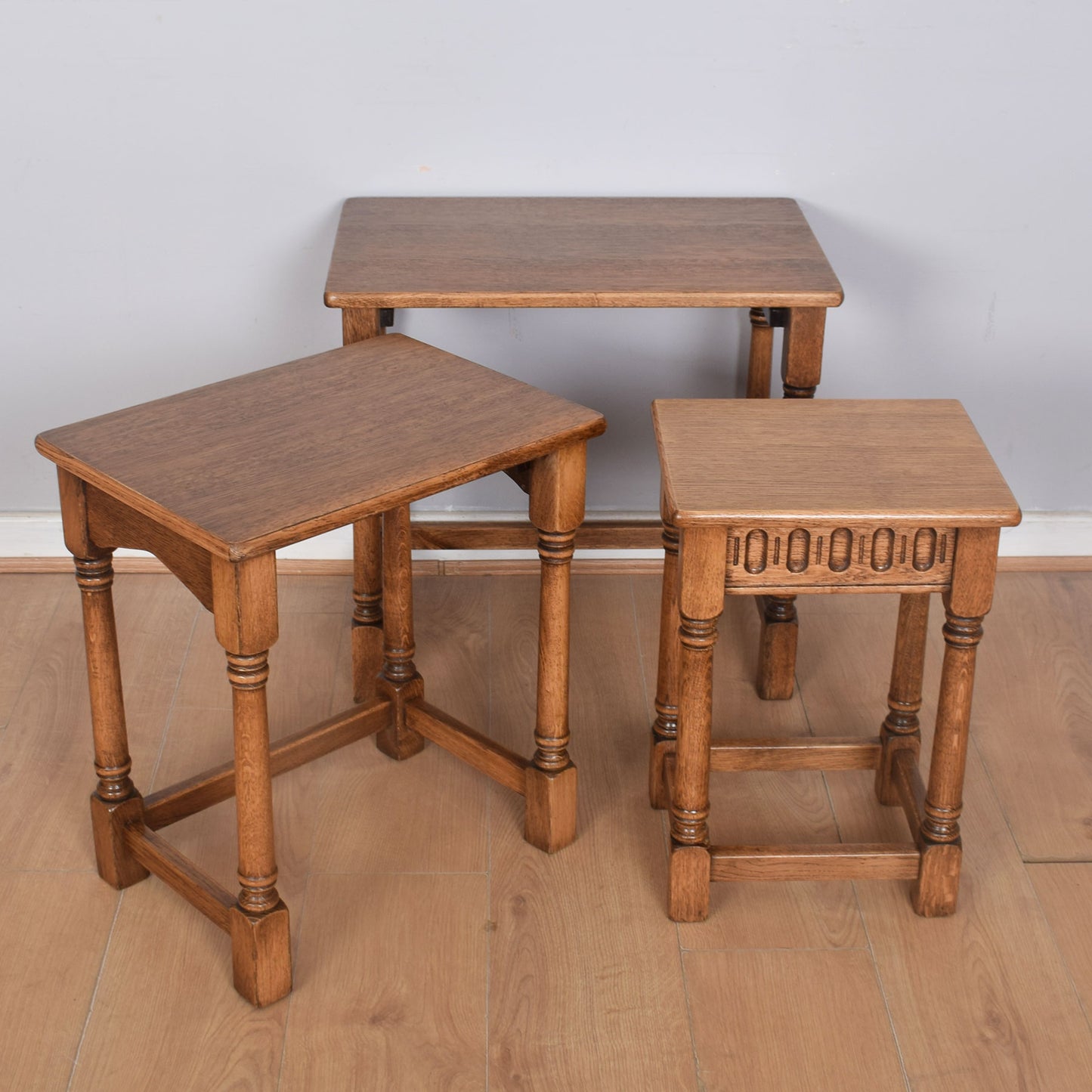 Oak Nest of Three Tables