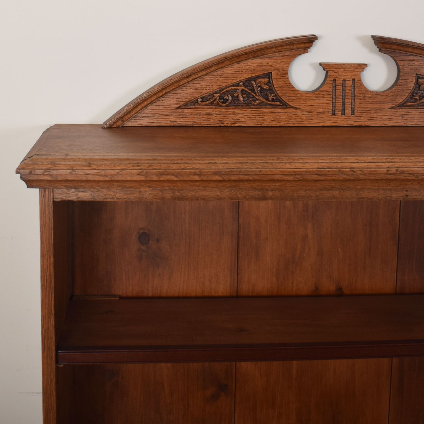 Oak Bookcase With Cupboard Unit
