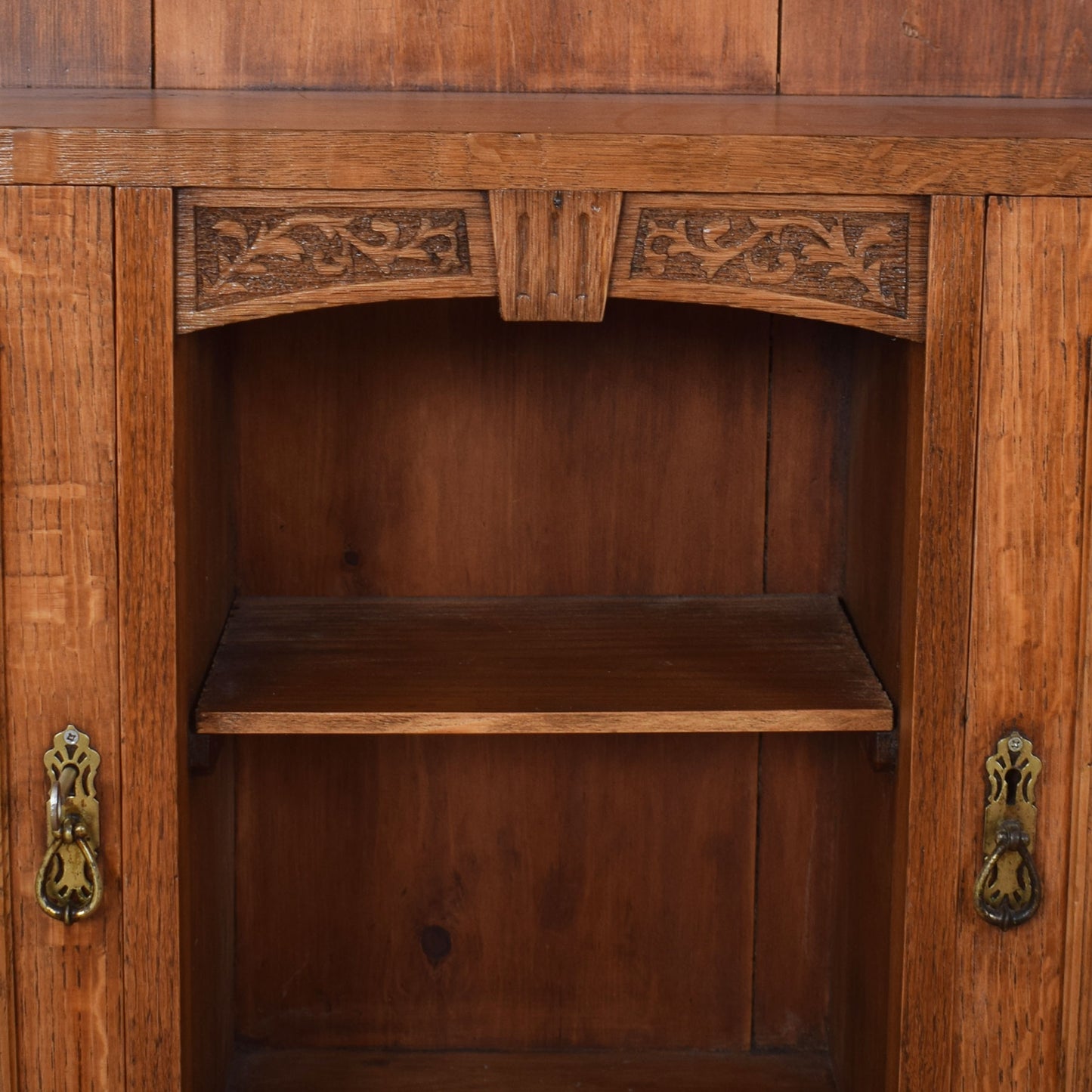 Oak Bookcase With Cupboard Unit