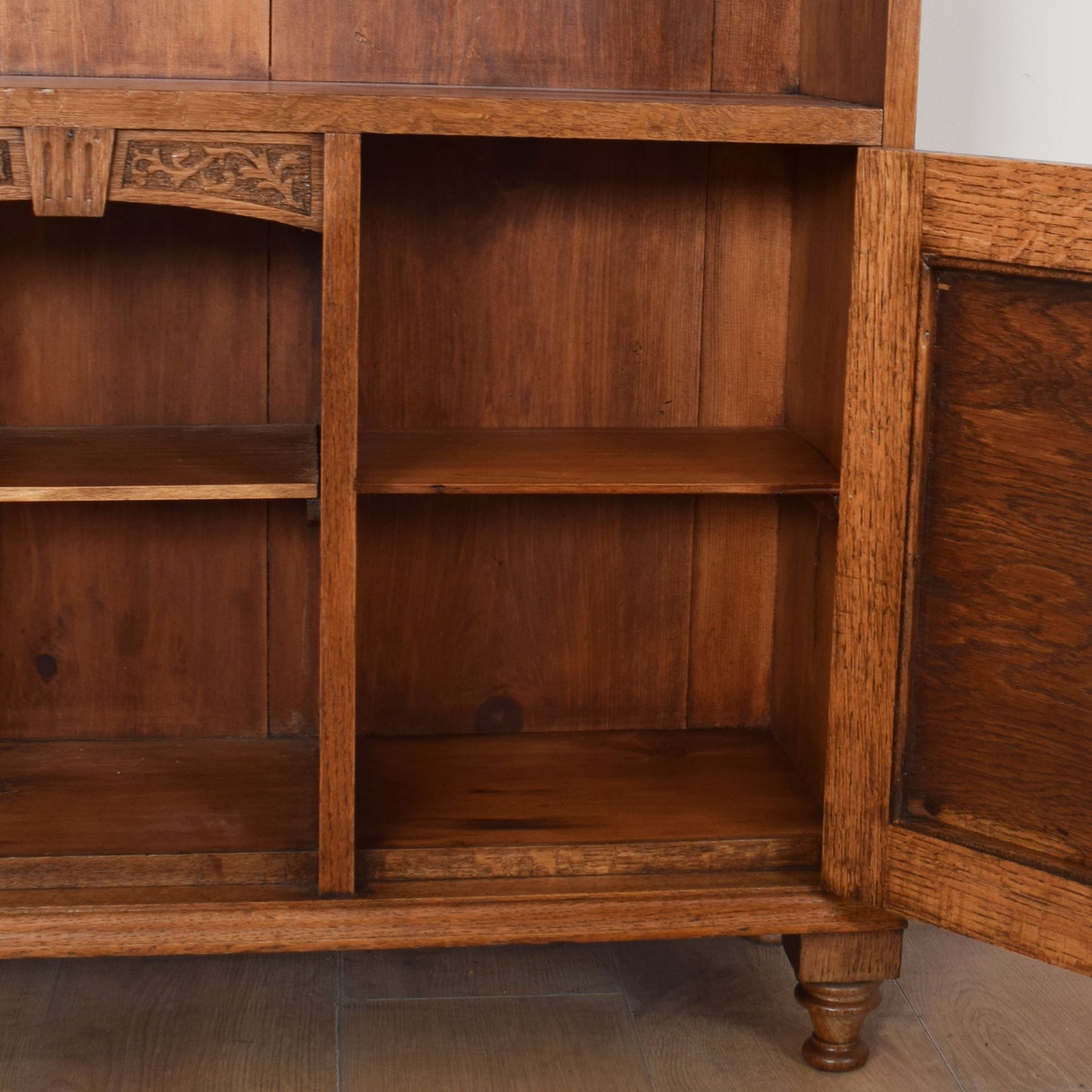 Oak Bookcase With Cupboard Unit