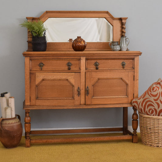 Mirrored Oak Sideboard