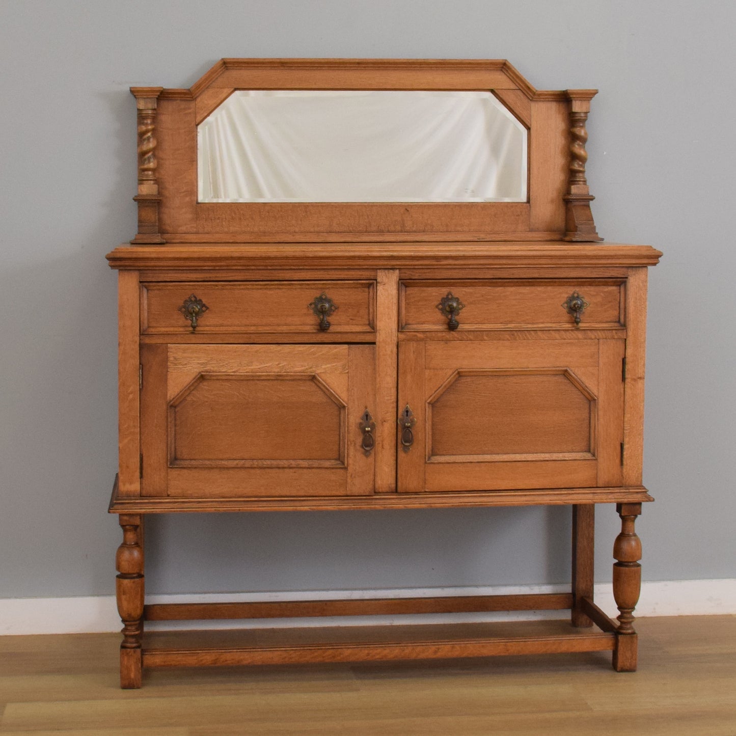 Mirrored Oak Sideboard
