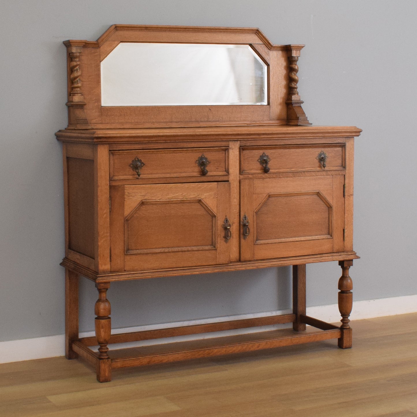 Mirrored Oak Sideboard