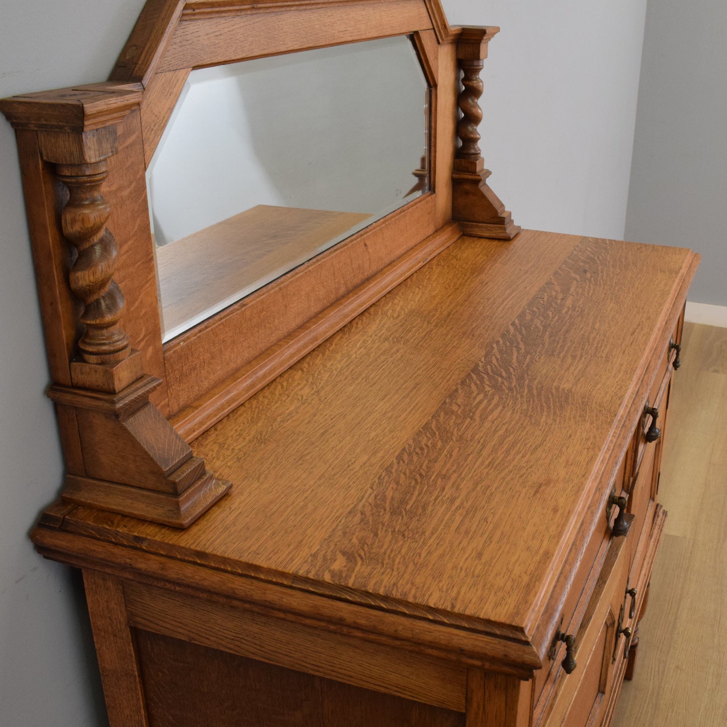 Mirrored Oak Sideboard