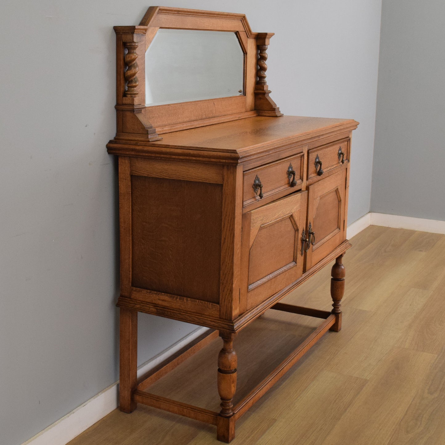 Mirrored Oak Sideboard