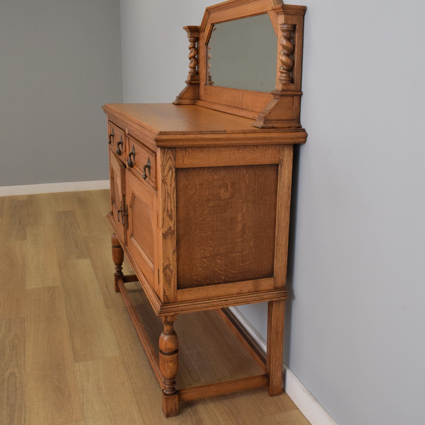 Mirrored Oak Sideboard